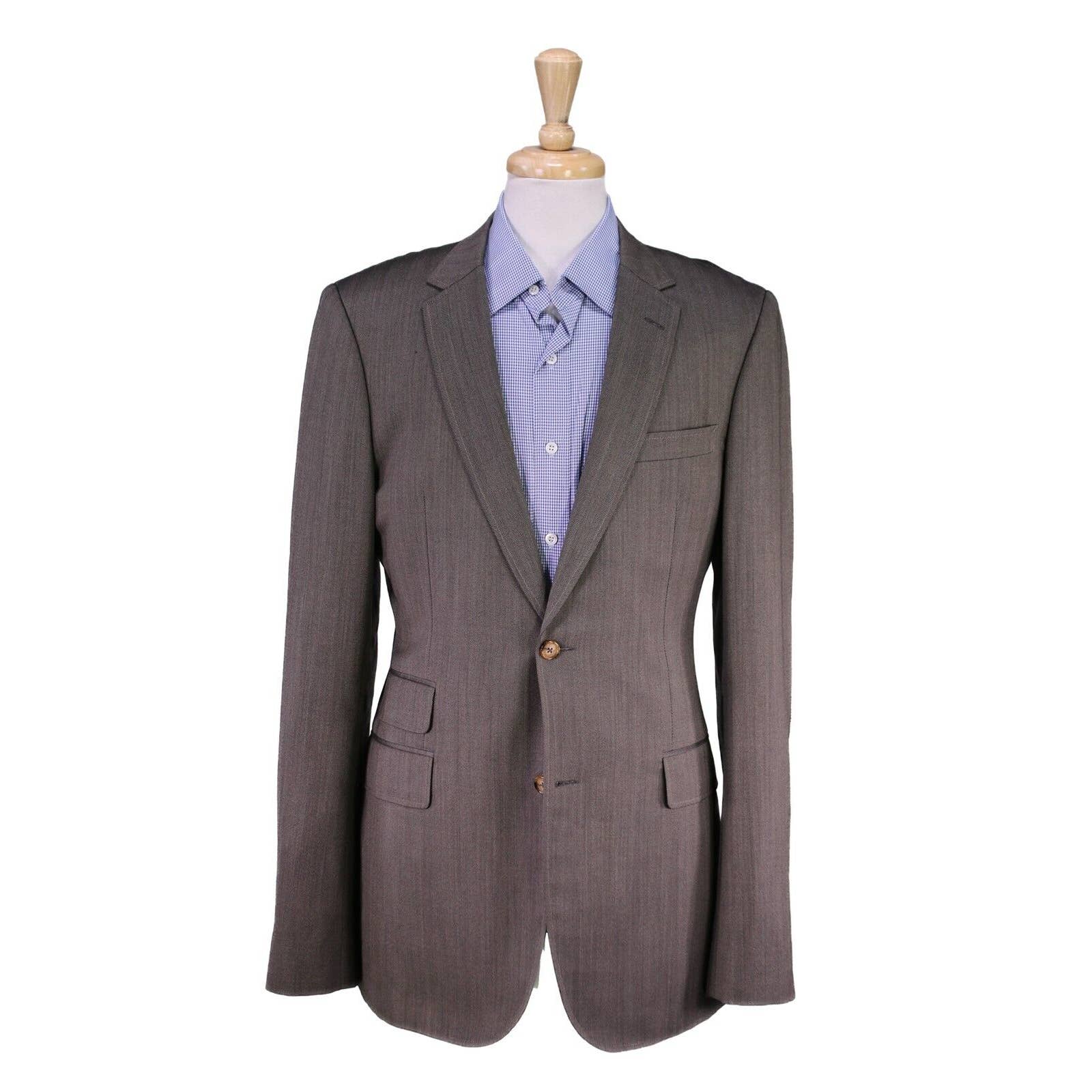 Elevee Custom For Moe Harkless Nba Brown Herringbone 2-Btn Sportcoat Blazer 40xl